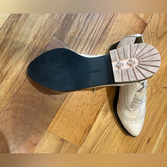 Gunmetal Patent Leather MURUSHKA Wing Tip Oxford Loafer Shoes - Picture 6 of 6